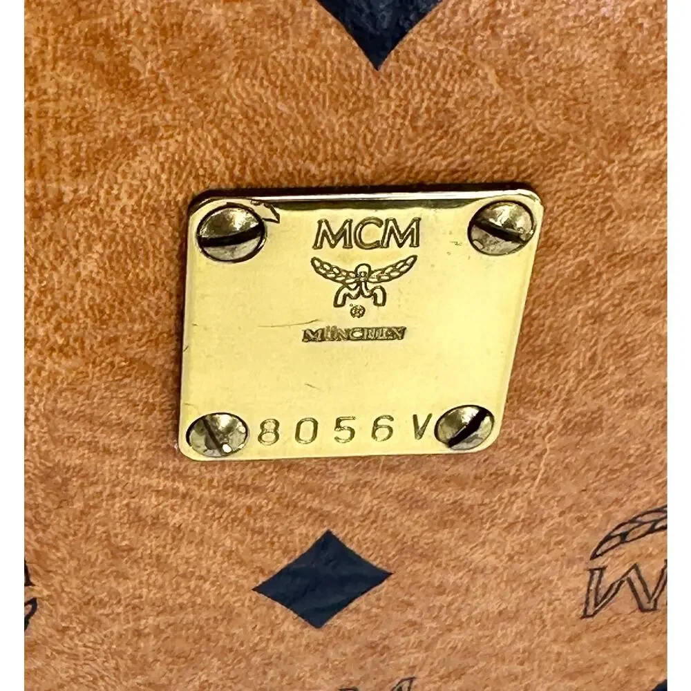 Vintage MCM Visetos Cognac Monogram Boston Bag Crossbody Munchen Germany